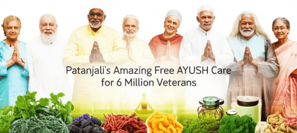 Patanjali AYUSH Care for 6M Veterans. Patanjali AYUSH care veterans Free AYUSH care ex-servicemen AYUSH care for veterans Patanjali free healthcare ex-servicemen.